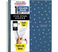 Five Star Style Spiral Notebooks + Study App, 1-Subject, College Ruled Paper, 80 Sheets, 11" x 8-1/2", Design Chosen For You, 1 Count (820156F)