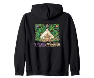 Five Star Wilderness Glamping Vacation Forest Travel Camper Zip Hoodie