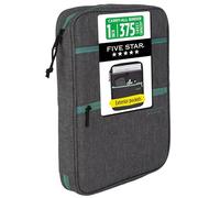 Five Star Zipper Binder, 1 Inch 3-Ring Binder with Round Rings, Carry-All with Pockets and 4-Tab Dividers, 375 Sheet Capacity, Grey/Seaglass (290920B)
