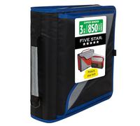 Five Star Zipper Binder, 3-Inch D-Ring Case Binder, 850-Sheet Capacity, Multiple Pockets, Front 5-Tab Expanding File, Removable Padded Case and Shoulder Strap, Urban Eclipse (292960J)
