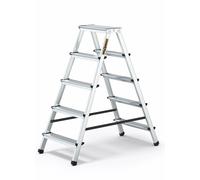 Drabest 5-Step Aluminum Double-Sided Household Ladder - 125 KG Capacity Step Ladder With Work Platform - Multi-Purpose - 46 x 109 x 16 cm