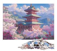Five-Storied Pagoda Wooden Jigsaw Puzzle 500 Pieces for Adults Fun Toy Intellectual Game Home Decoration Stress Relief Toy Education Game Relaxation And Intelligence 500pcs (52x38cm)