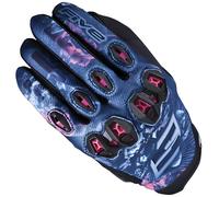 FIVE STUNT EVO 2 FLOWERS BLUE PINK SUMMER VENTED MOTORCYCLE BIKE LADIES GLOVE