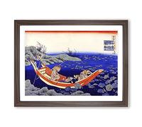 Five Temple Boys By Katsushika Hokusai Asian Japanese Framed Print | A3 Walnut Framed Wall Art | Ready to Hang | Asian Religious Picture | Living Room Bedroom Lounge Office