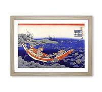 Five Temple Boys by Katsushika Hokusai Framed Print | A2 Oak Framed Wall Art | Ready to Hang | Asian Religious Picture | Living Room Bedroom Lounge Office