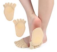 Five Toes Half Socks, 1 Pair Anti-Slip Invisible Five Toes Socks Forefoot Pad Five Toe Topper Socks Toes Cap Cover Socks Pad, No Show Heelless Toe Socks Toe Separator Socks for Relieve Toes Friction
