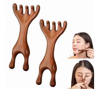 Five Touch Therapy Comb, Golden Sandalwood Massage Claws, Five/Six-Claw Meridian Massage Comb, Handmade Sandalwood Combs for Scalp, Face, Neck & Shoulder Reliefs (Five-Claw-2pcs)