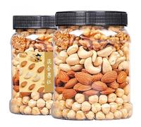 Five Types of Mixed Nuts【Cashews+Hazelnuts+Walnuts+Pistachios+Almonds】 Ready to Eat Dried Fruits, 500g/can, Comprehensive Nuts, High Protein Healthy Fruit Snacks (Four Types of Nuts,500g)