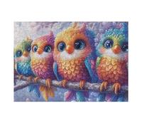 Five Vibrant Birds in Dreamy Background 300 Pc Classic Jigsaw Puzzle Puzzle for Adults Hard Challenging Hobby Home Decor Poster High-grade Rigid Cardboard 300 PCS