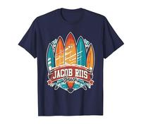 Five Vintage Surfboards - Jacob Riis Park Beach NY T-Shirt, Men, Navy Blue, 5X-Large