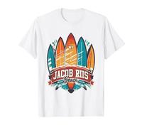 Five Vintage Surfboards - Jacob Riis Park Beach NY T-Shirt, Men, White, Large
