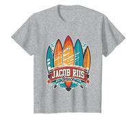 Five Vintage Surfboards - Jacob Riis Park Beach NY T-Shirt, Youth, Heather Grey, X-Small