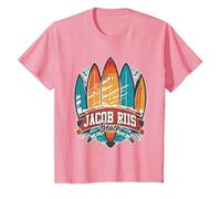 Five Vintage Surfboards - Jacob Riis Park Beach NY T-Shirt, Youth, Pink, X-Small
