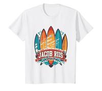Five Vintage Surfboards - Jacob Riis Park Beach NY T-Shirt, Youth, White, Large