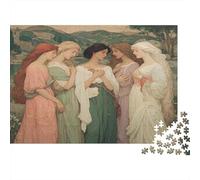 Five Women, n Classical Art Style Jigsaw Puzzles Challenge Toy Educational Games Home Decoration for Adults& Teenager Age 14 Years Up 38x26cm/1000pcs