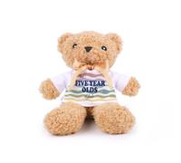 Five Year Old Teddy Bear - Birthday Plush Teddy Gift with T-Shirt