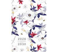 Five Year Planner 2026-2030: 6x9 Monthly Journal Organizer Medium | Blooming Flower Botanical Design White