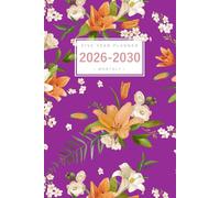 Five Year Planner 2026-2030: 6x9 Monthly Journal Organizer Medium | Lily Flower Bouquet Design Purple