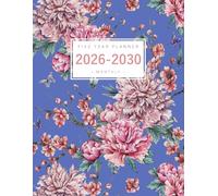 Five Year Planner 2026-2030: 8.5 x 11 Monthly Notebook Organizer Large | Vintage Blooming Peony Butterfly Design Blue