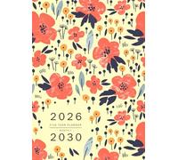 Five Year Planner 2026-2030: A4 Monthly Notebook Organizer Large | Creative Abstract Flower Design Yellow