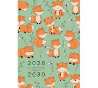 Five Year Planner 2026-2030: A4 Monthly Notebook Organizer Large | Cute Little Fox Design Green