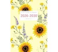 Five Year Planner 2026-2030: A4 Monthly Notebook Organizer Large | Summer Floral Sunflower Design Yellow