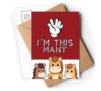 Five Years Old Numbers Art Deco Fashion Postcards Envelopes Cards Mailing Year Horse