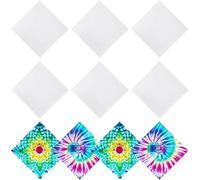 Fivebop 20/40 Pcs White Bandanas for Tie Dye DIY Blank Cotton Bandanas Plain Handkerchiefs Headband Head Wrap 22" x 22", White-10, 22 * 22 inches
