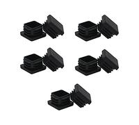 FiveEyes 1x1 1" Square Tubing Plastic Plug End Caps 10 Pack, 1"x1" 1 Inch Square Tube End Cap Plugs 1x1 Fence Post Pipe Cap Cover Tubing Insert Chair Glide Finishing Plug End Caps