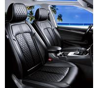 FiveFox Fit BU1 Car Seat Covers for Select 2000-2032 - Full Coverage Leather, Waterproof & All Weather Seat Cushion Protector, Full Set, Black
