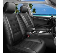FiveFox Fit HR-V Car Seat Covers for Select Honda HRV 2016-2025 2026 LX/EX/EXL/Sport - Full Coverage Leather, Waterproof & All Weather Seat Cushion Protector, Full Set, Black