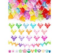 FIVEIZERO 200PCS Acrylic Lily Flower Beads, 16 Colors