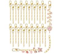 FIVEIZERO 30Pcs Gold Keychain Making Kit, 360° Swivel Snap Hook Lobster Claw Clasps Extender Bag Charm Chains, Bulk Key Rings for DIY Jewelry Making Handbags Purse