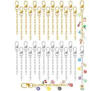 FIVEIZERO 30Pcs Silver & Gold Keychain Making Kit, Swivel Snap Hook