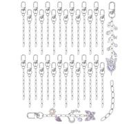 FIVEIZERO 30Pcs Silver Keychain Making Kit, 360° Swivel Snap Hook Lobster Claw Clasps Extender Bag Charm Chains, Bulk Key Rings for DIY Jewelry Making Handbags Purse