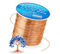 FIVEIZERO 328ft 26 Gauge Copper Wire for Jewelry Making, Pure Dead Soft Bare Copper Wire for Electroculture Gardening, Crafting, Beading, Sculpting