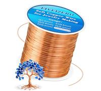 FIVEIZERO 328ft 28 Gauge Copper Wire for Jewelry Making, Pure Dead Soft Bare Copper Wire for Electroculture Gardening, Crafting, Beading, Sculpting