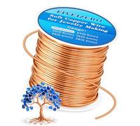 FIVEIZERO 52.5ft 18 Gauge Copper Wire for Jewelry Making, Pure Dead Soft Bare Copper Wire for Electroculture Gardening, Crafting, Beading, Sculpting