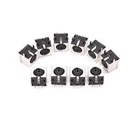 fivekim 10Pcs Mini 6-Pin Din Socket Connectors Ps-2 Female Plug Pcb Solder Connector Pc Mouse Connectors And Terminals Silver & Black