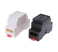 fivekim 2 Pcs 88X37X59Mm Plastic Electronics Box Project Case Din Rail Plc Junction Box Industrial Control Box White, Black
