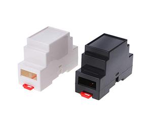 fivekim 2 Pcs 88X37X59Mm Plastic Electronics Box Project Case Din Rail Plc Junction Box Industrial Control Box White, Black