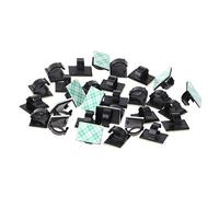 fivekim 30Pieces Car Wire Clip Black Cable Tie Rectangle Holder Mount Clamp Self-adhesive
