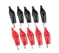 fivekim Hot 10X28Mm Alligator Leads Crocodile Test Clip Electrical Jumper Wire Cable 2.8Cm Alligator Clip Red & Black