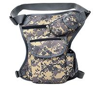 FiveloveTwo Hiking Waistpacks Small Multi-Purpose Drop Waist Leg Bag Military Utility Tactical Hip Molle Pack Sport Camping Hiking Motorcycle Racing Thigh Pouch Camouflage