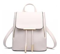FiveloveTwo Womens Girls Fashion Backpack Rucksack PU Leather Purse Shoulder Hobo Bag Satchels Top-Handle Bags Off White