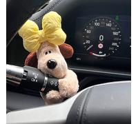 FiveMileBro Car Decoration Dog, Car Dashboard Ornament, Dog Doll, Mini Cute Dog, Plush Toy, Wiper Indicator Decoration Accessories, Creative Car Ornament (Yellow)