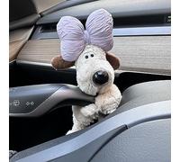FiveMileBro Dog Car Decoration, Mini Cute Dog Plush Decoration Wiper Turn Signals Car, Doll Dog Ornament Dashboard Car, Car Interior Accessories, Car Ornament