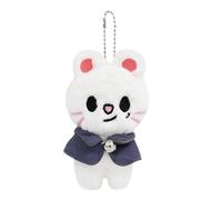 FiveMileBro Stray Kids SKZOO Plush Doll 12 cm 'Magic School' Keyring & Backpack Pendant - Cute SKZOO Cuddly Toy Collectible, White