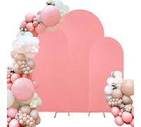 Fivenl Spandex Fitted Wedding Arch Cover Set of 3 Dusty Rose, 4FT, 5FT, 6FT - Multi-purpose, Polyester & Spandex, Pink - Wedding, Birthday, Baby Shower - Machine Washable