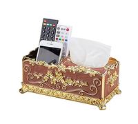 FIVENUM New Multifunctional Storage Box Tissue Box European Style Home Living Room Simple Coffee Table Creative Restaurant Tissue Box (Size : GoldencoffeeJKF)